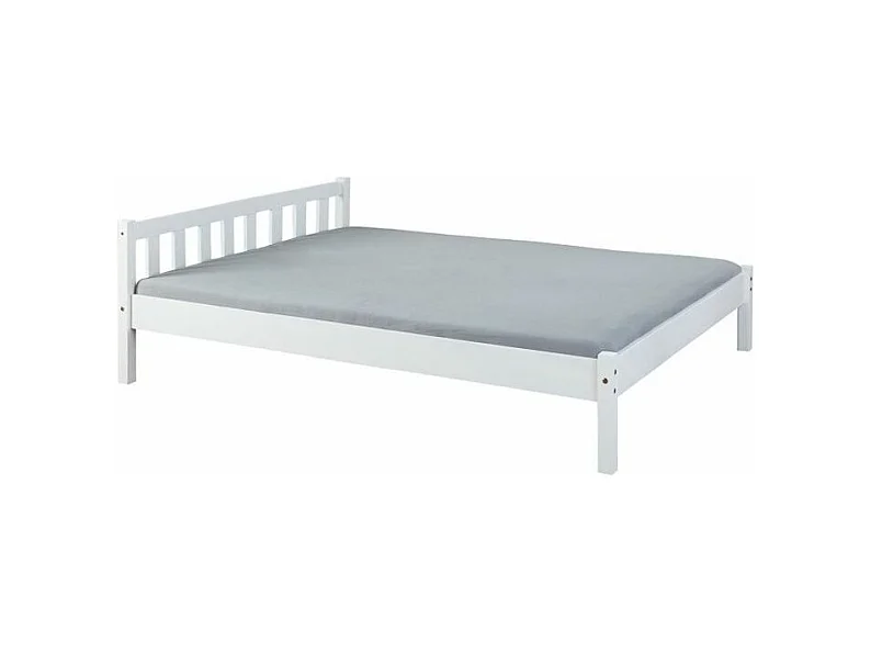 Lit Adulte Bois Massif "Nina" 140x200cm Blanc