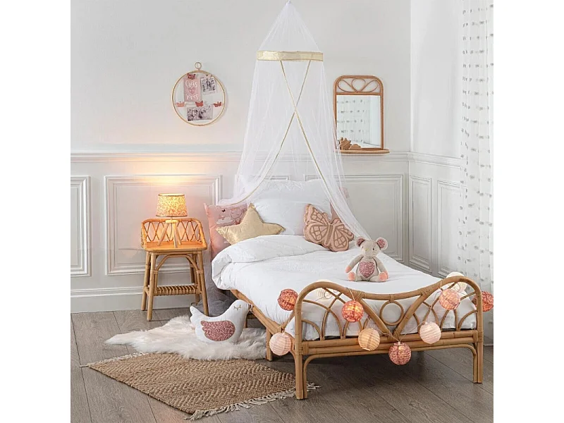 Lit Enfant en Rotin "Liberty" 90x190cm Naturel