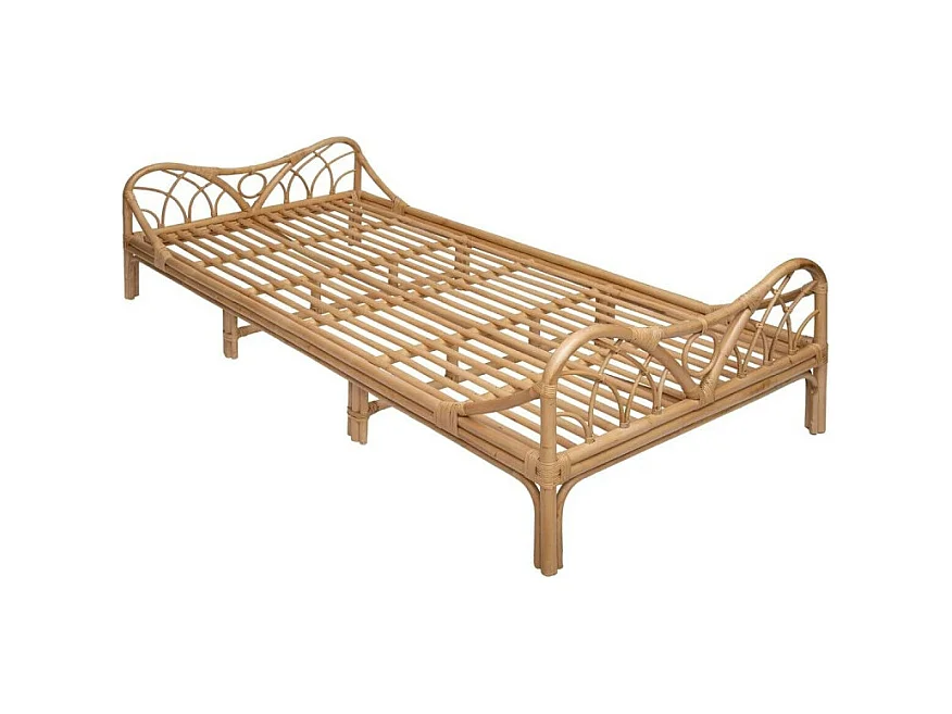 Lit Enfant en Rotin "Liberty" 90x190cm Naturel