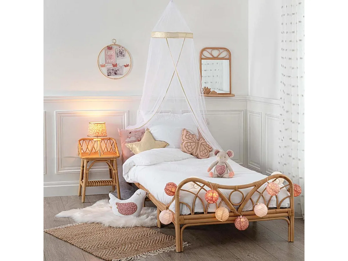 Lit Enfant en Rotin "Liberty" 90x190cm Naturel