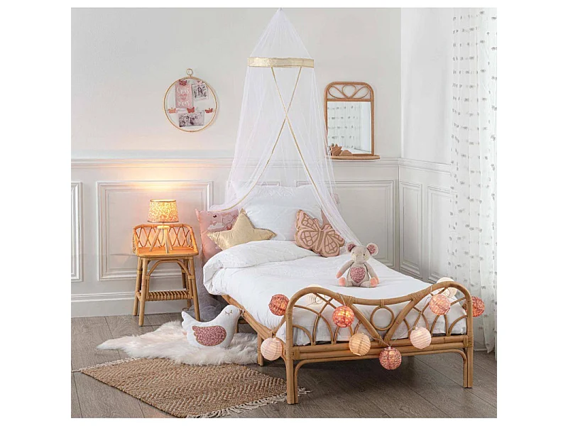 Lit Enfant en Rotin "Liberty" 90x190cm Naturel