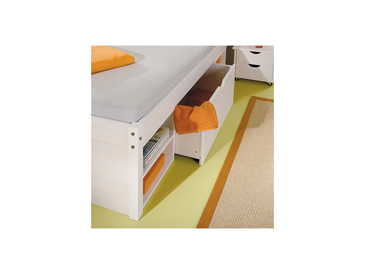 Lit Multi-Rangements "Clark" 140x200cm Blanc