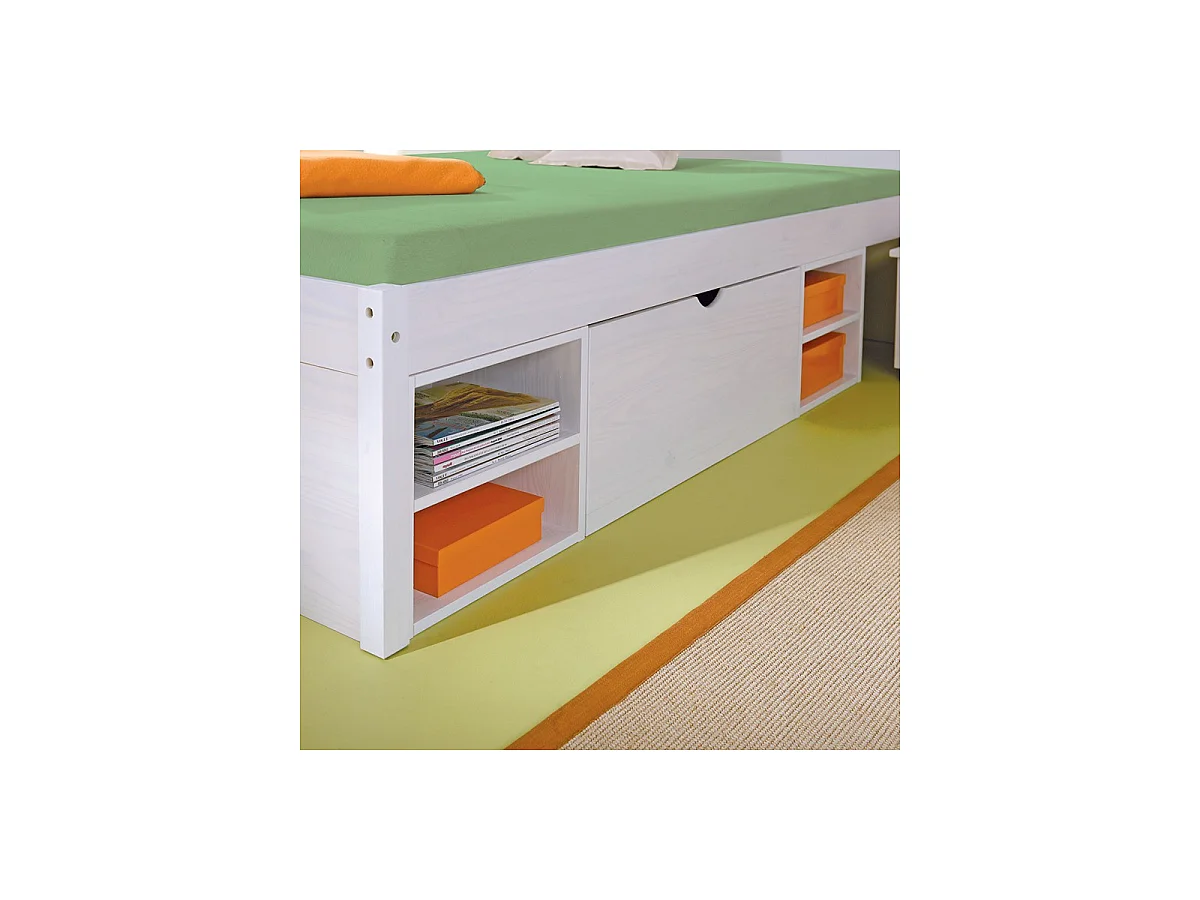 Lit Multi-Rangements "Clark" 140x200cm Blanc