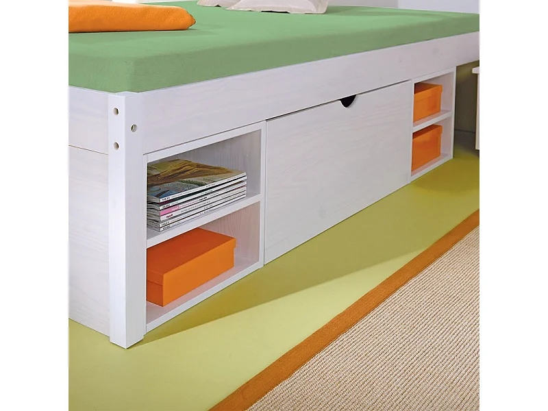 Lit Multi-Rangements "Clark" 140x200cm Blanc