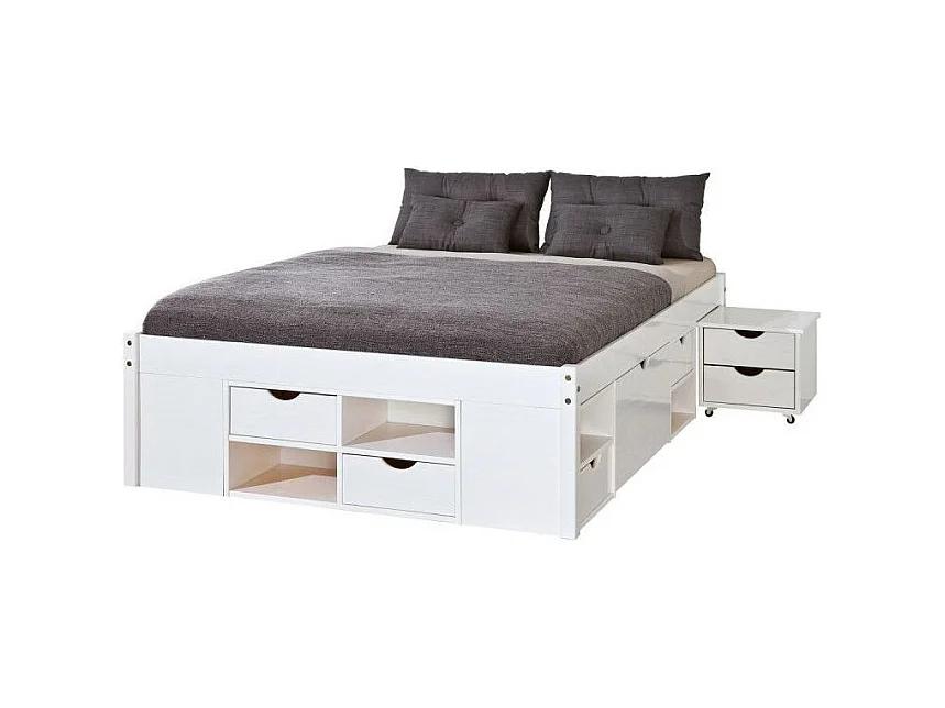 Lit Multi-Rangements "Clark" 180x200cm Blanc