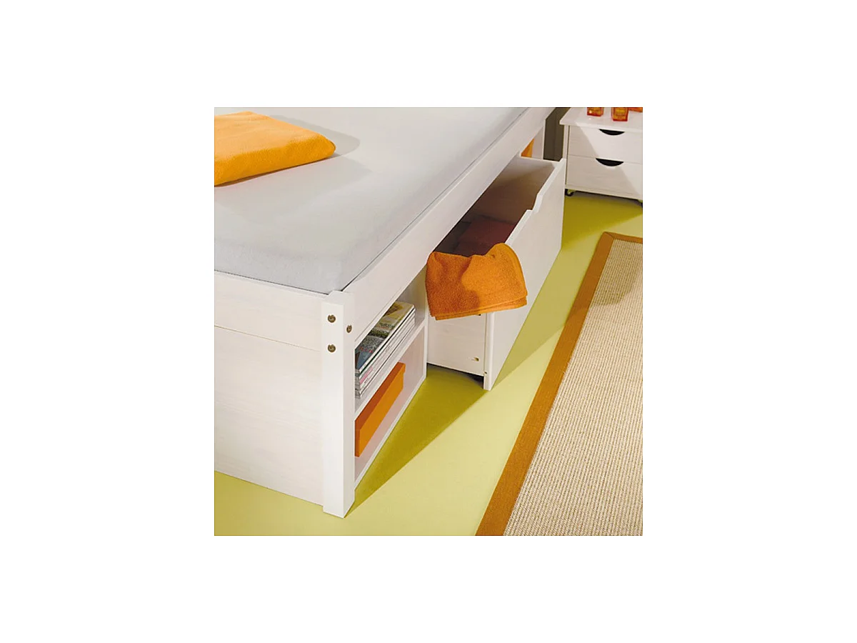 Lit Multi-Rangements "Clark" 180x200cm Blanc