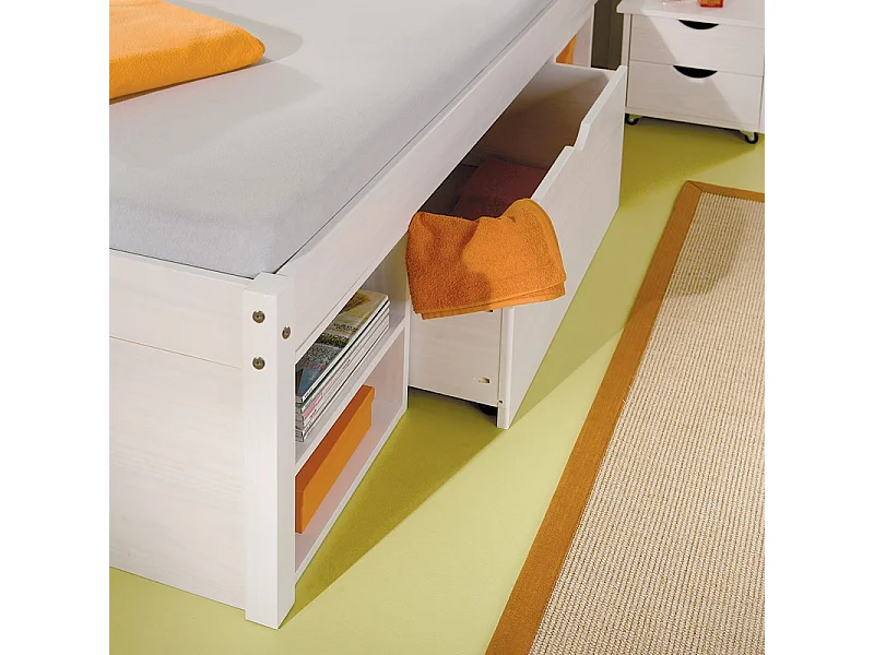 Lit Multi-Rangements "Clark" 180x200cm Blanc
