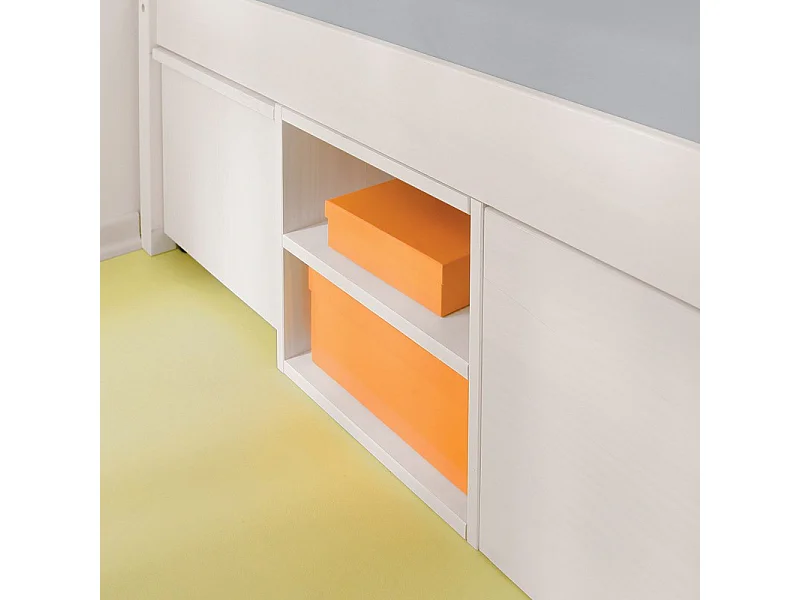 Lit Multi-Rangements "Clark" 160x200cm Blanc