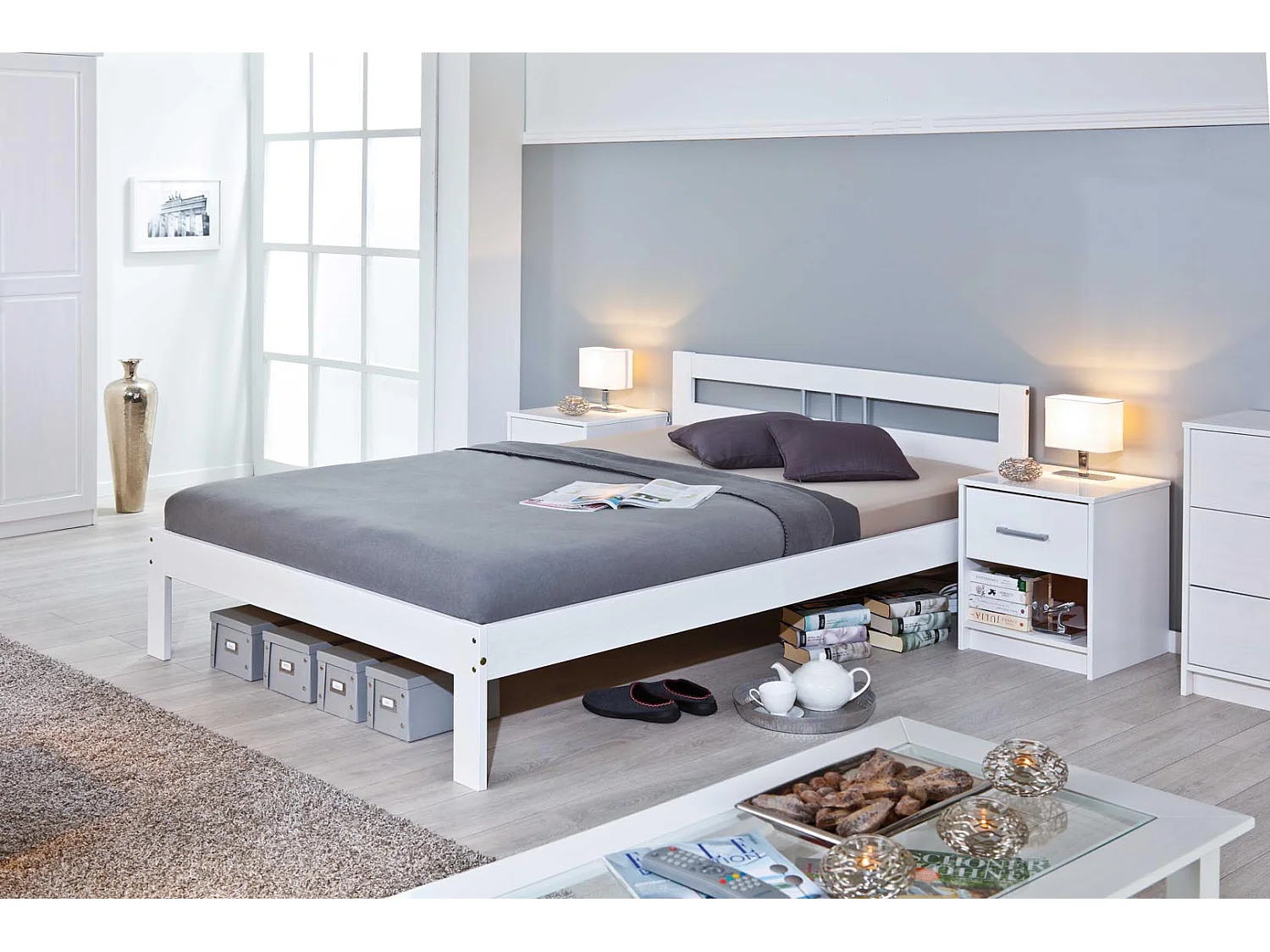 Fana bed 140x200cm wit.