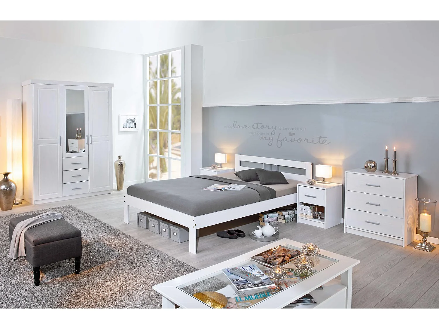 Fana bed 140x200cm wit.