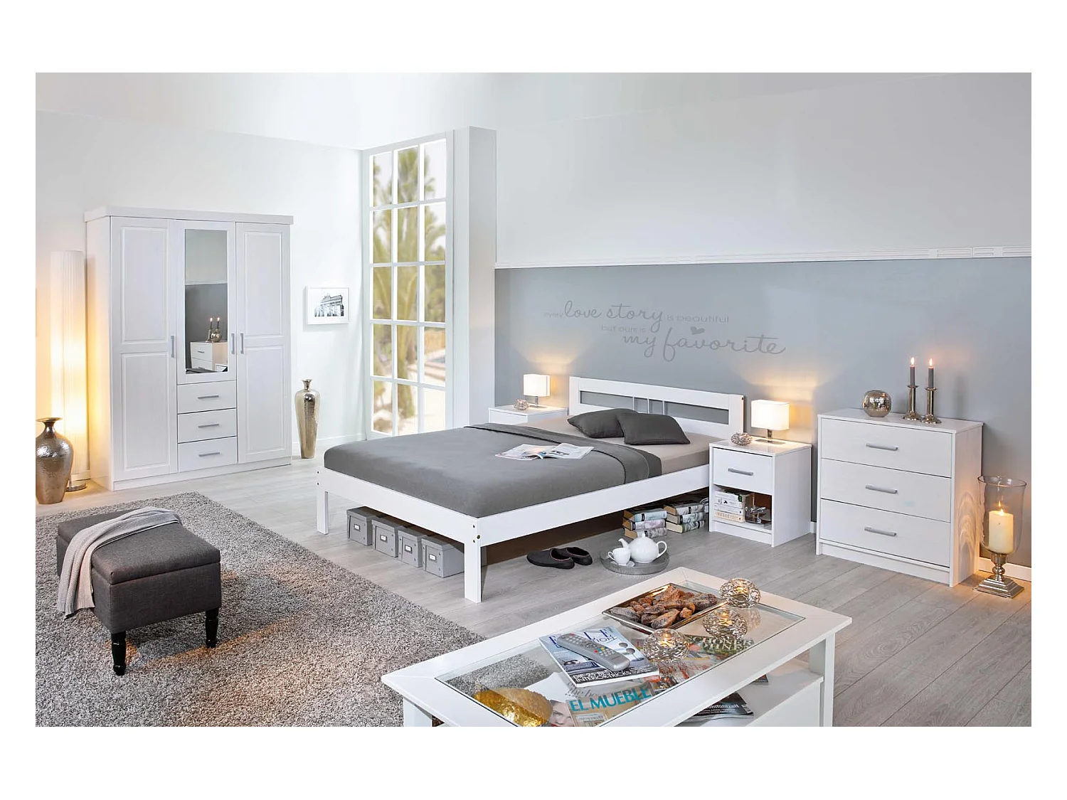 Lit Adulte "Angel" 140x200cm Blanc