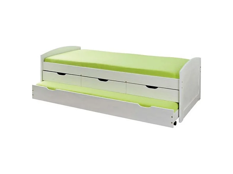 Lit Banquette Enfant en Bois "Rob" 90x200cm Blanc