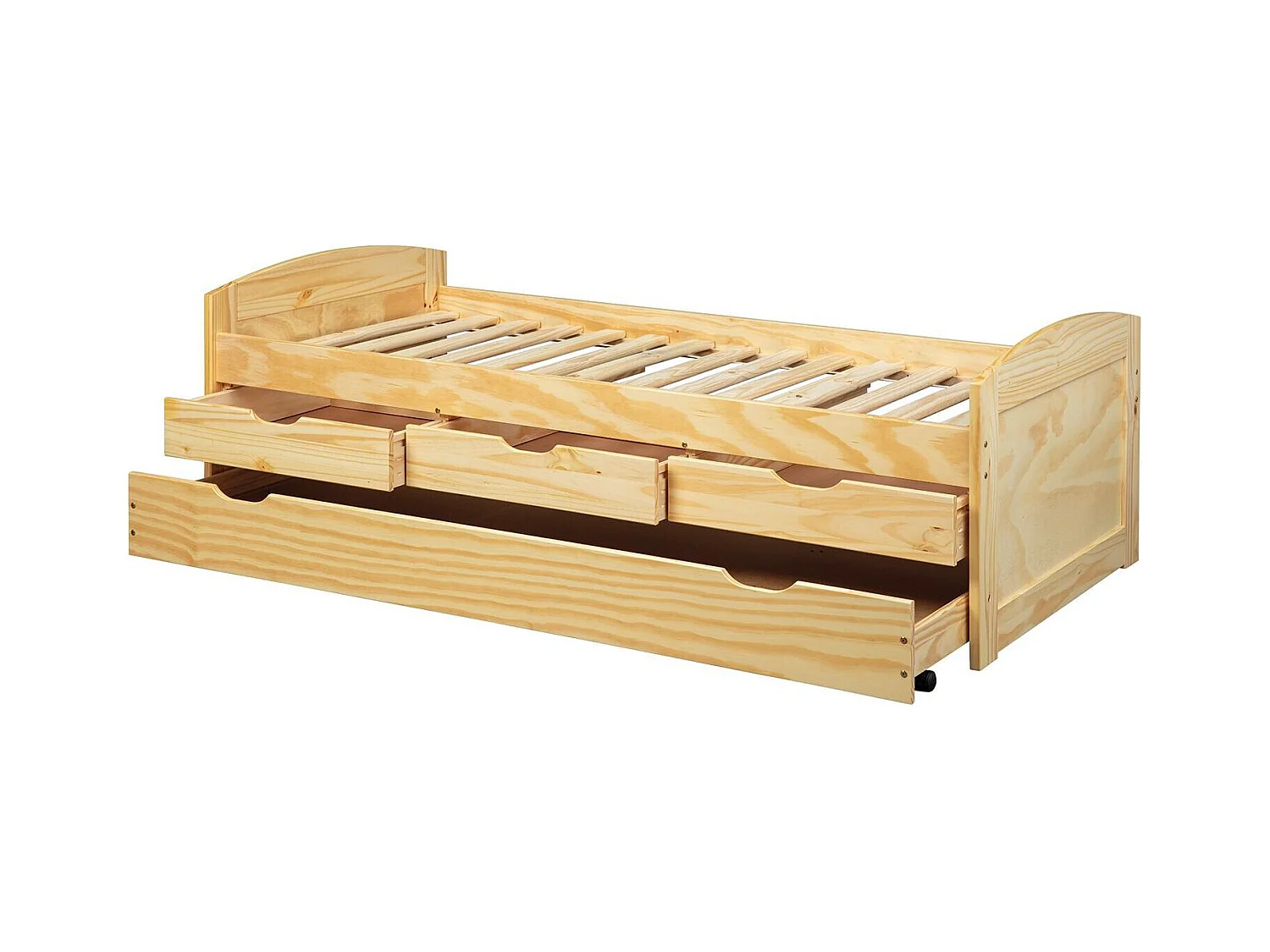 Lit Banquette Enfant Bois "Rob" 90x200cm Naturel