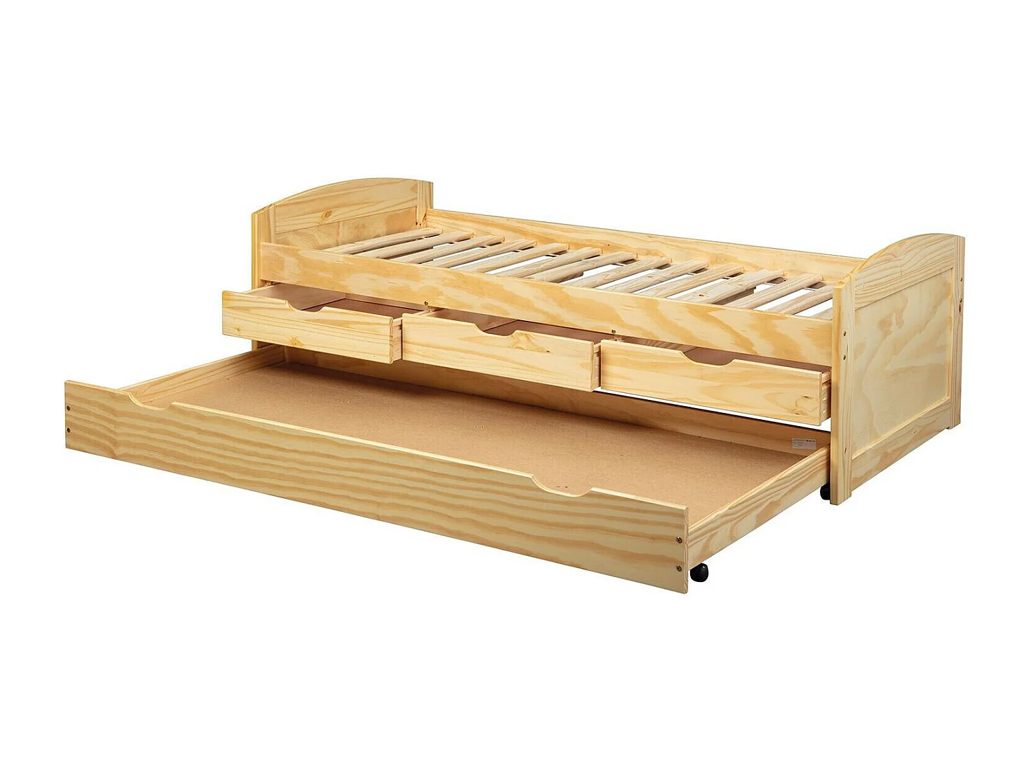 Lit Banquette Enfant Bois "Rob" 90x200cm Naturel