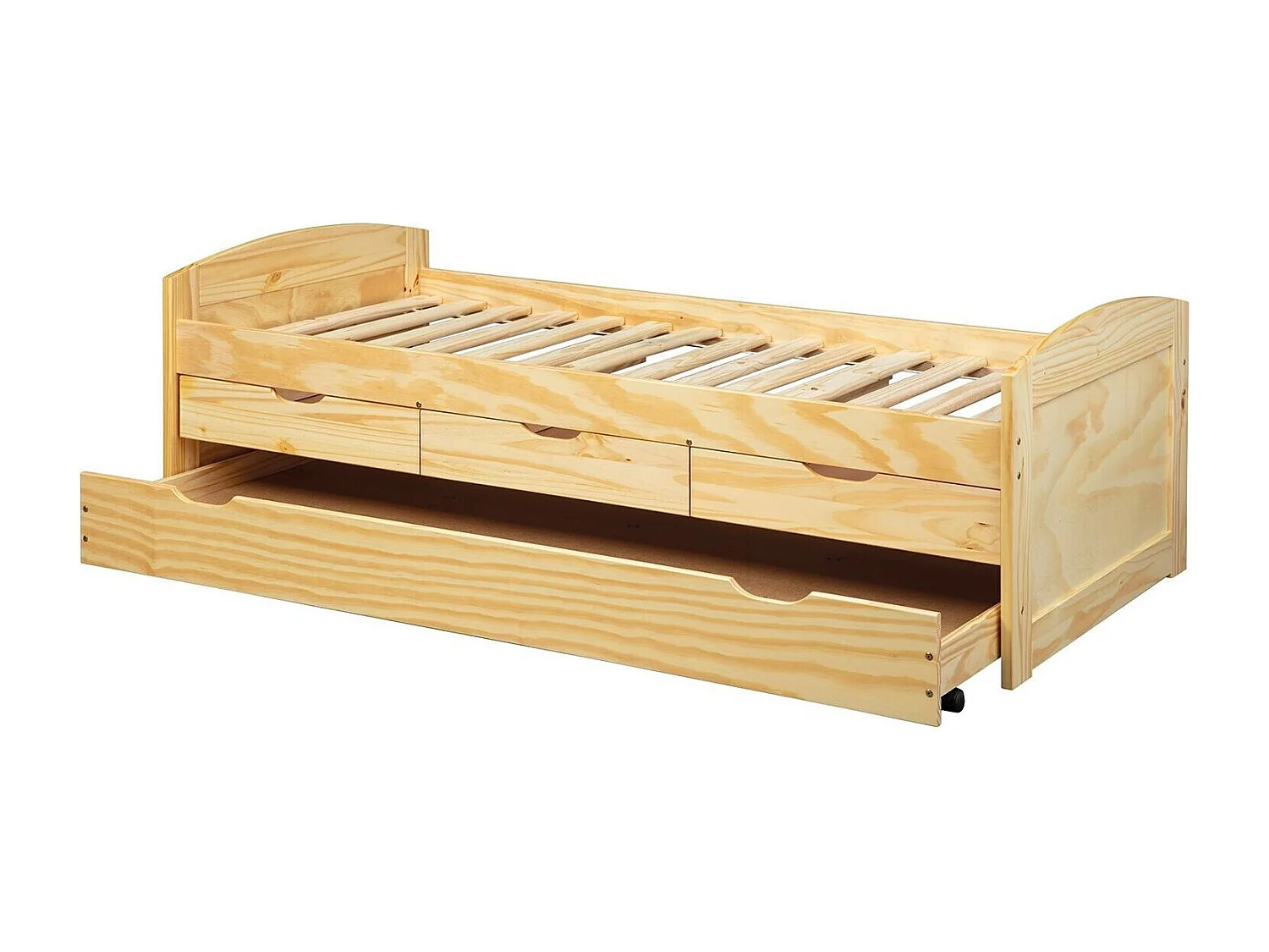 Lit Banquette Enfant Bois "Rob" 90x200cm Naturel