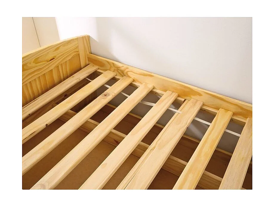 Lit Banquette Enfant Bois "Rob" 90x200cm Naturel