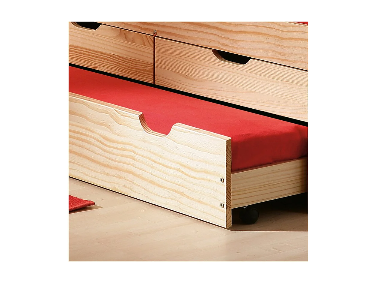 Lit Banquette Enfant Bois "Rob" 90x200cm Naturel