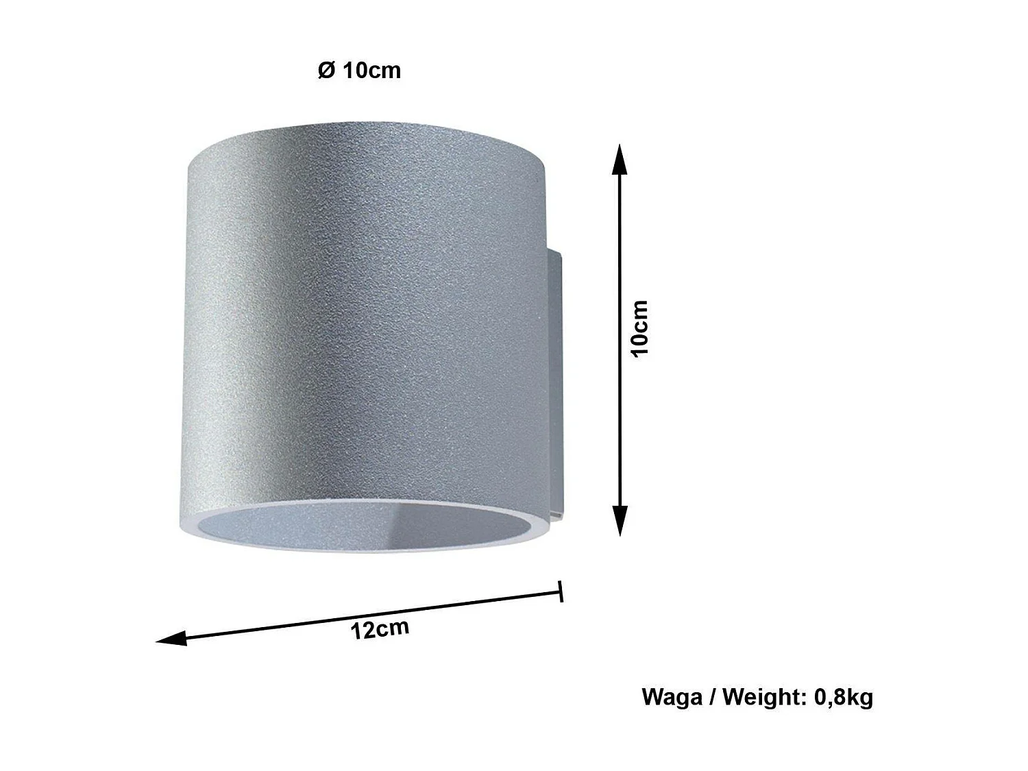 Sollux ORBIS 1 Mur Light Up Down Gris Clair, G9