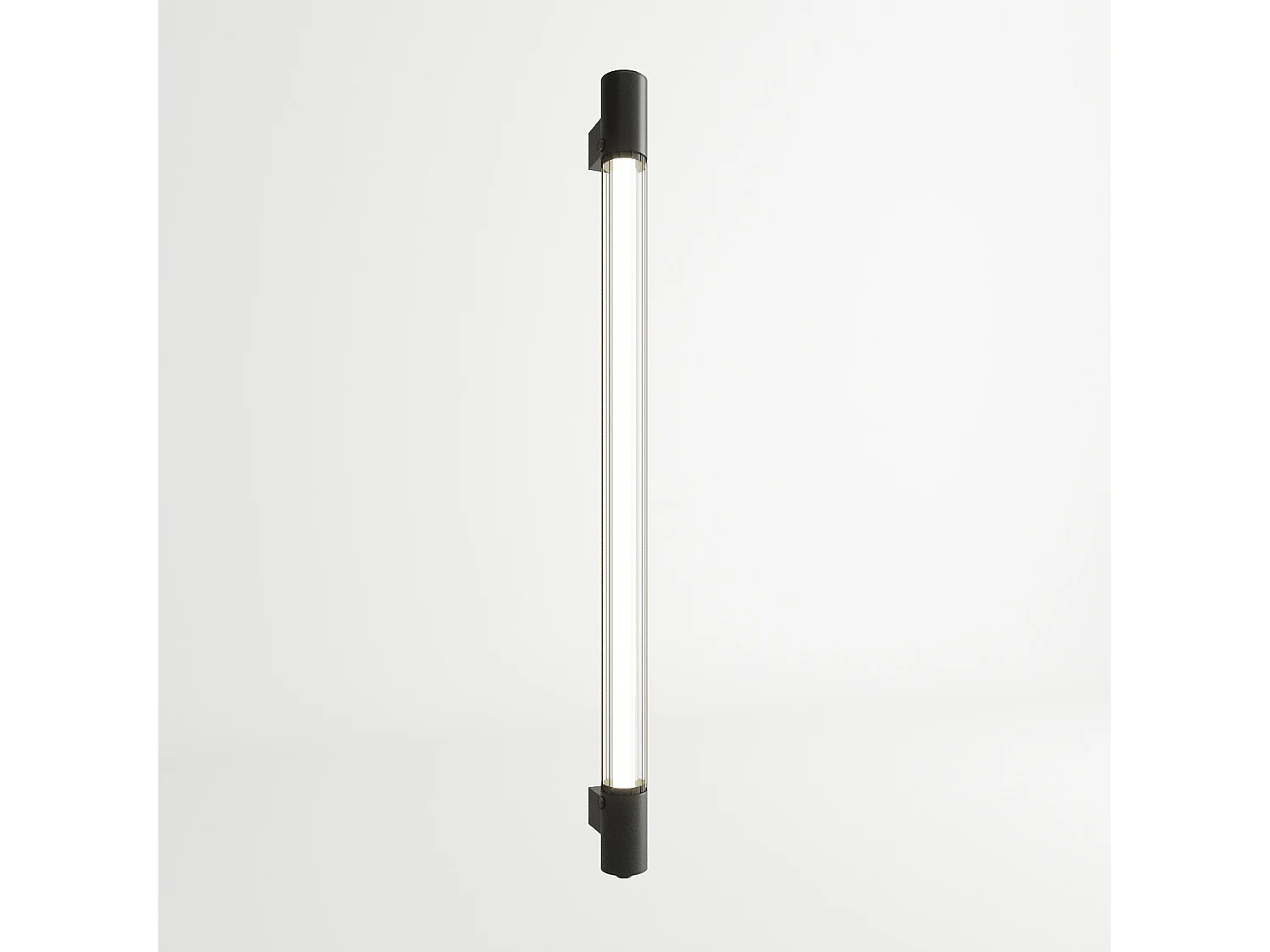 Wandlampen Valo Minimalistisch Van  - 1 Lichtbronnen - L.105 X H.7 Cm - Zwart