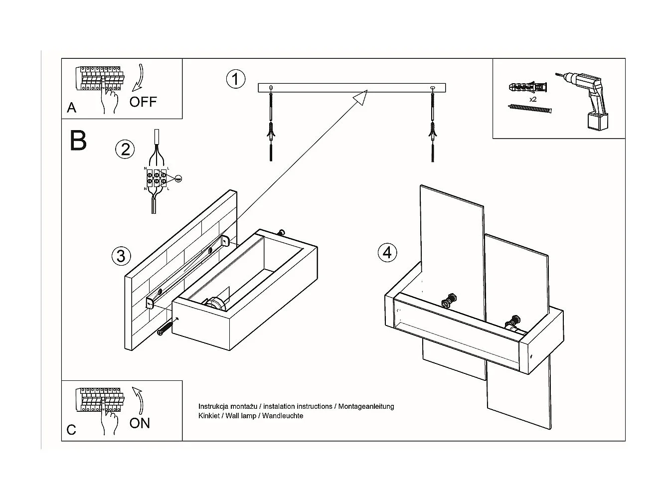 Sollux FENIKS - 1 licht Flush Wandleuchte Weiß, E27
