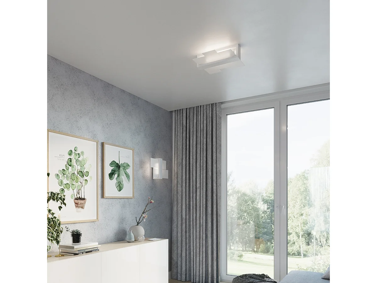 Sollux FENIKS - 1 licht Flush Wandleuchte Weiß, E27