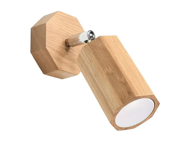 Sollux Lighting Zeke Faretto singolo in legno di quercia Octagon, 1x GU10