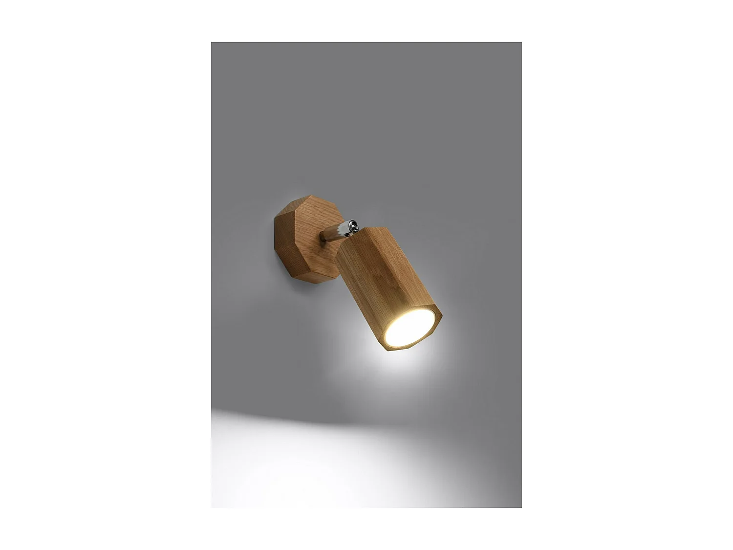 Wandlampen Zeke Scandinavisch Van  - 1 Lichtbronnen - L.8 X H.17,5 Cm - Eik