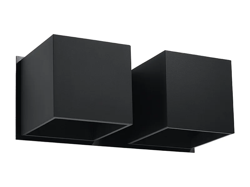 Twin Square Up & Down Wall Lamp Black G9 Twin Square Up & Down Wandleuchte Schwarz G9