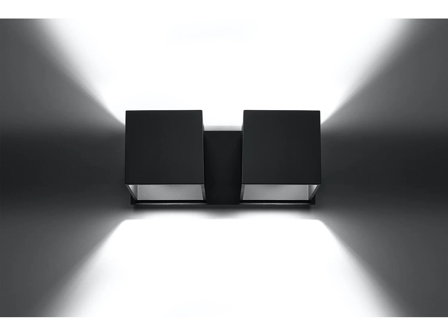 Twin Square Up & Down Wall Lamp Black G9 Twin Square Up & Down Wandleuchte Schwarz G9