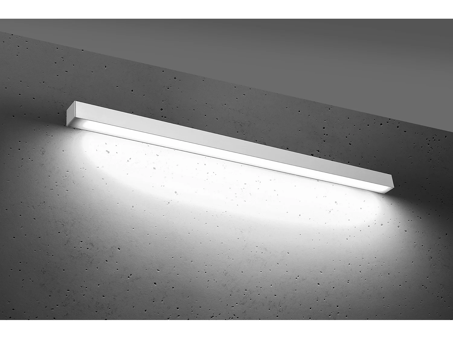 Wandlampen Pinne Minimalistisch Van  - 1 Lichtbronnen - L.118 X H.6 Cm - Wit