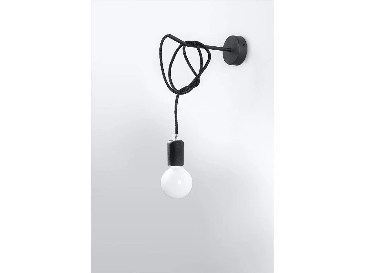 Sollux EDISON Applique murale à 1 ampoule noire, E27