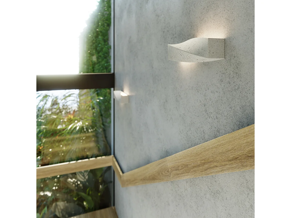 Candeeiros De Parede Sigma Moderno, Concreto - 2 Lichtbronnen - L.42 X H.14 Cm - Cinza