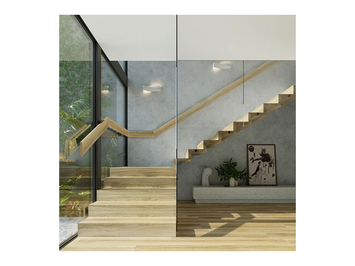 Lampada da parete a filo e semi-incasso grigia E27 Aplique de pared Flush & Semi Flush Gris E27