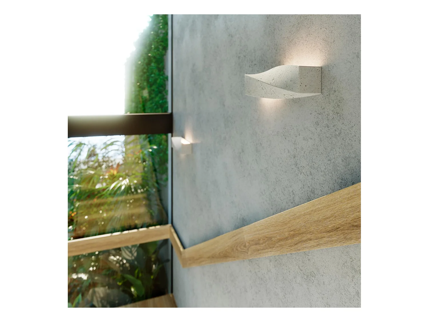 Lampada da parete a filo e semi-incasso grigia E27 Aplique de pared Flush & Semi Flush Gris E27