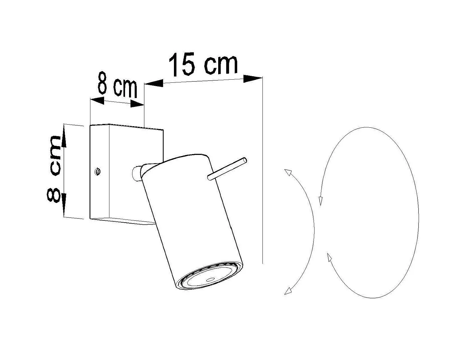 Sollux RING Spot mural à 1 lumière, gris, GU10