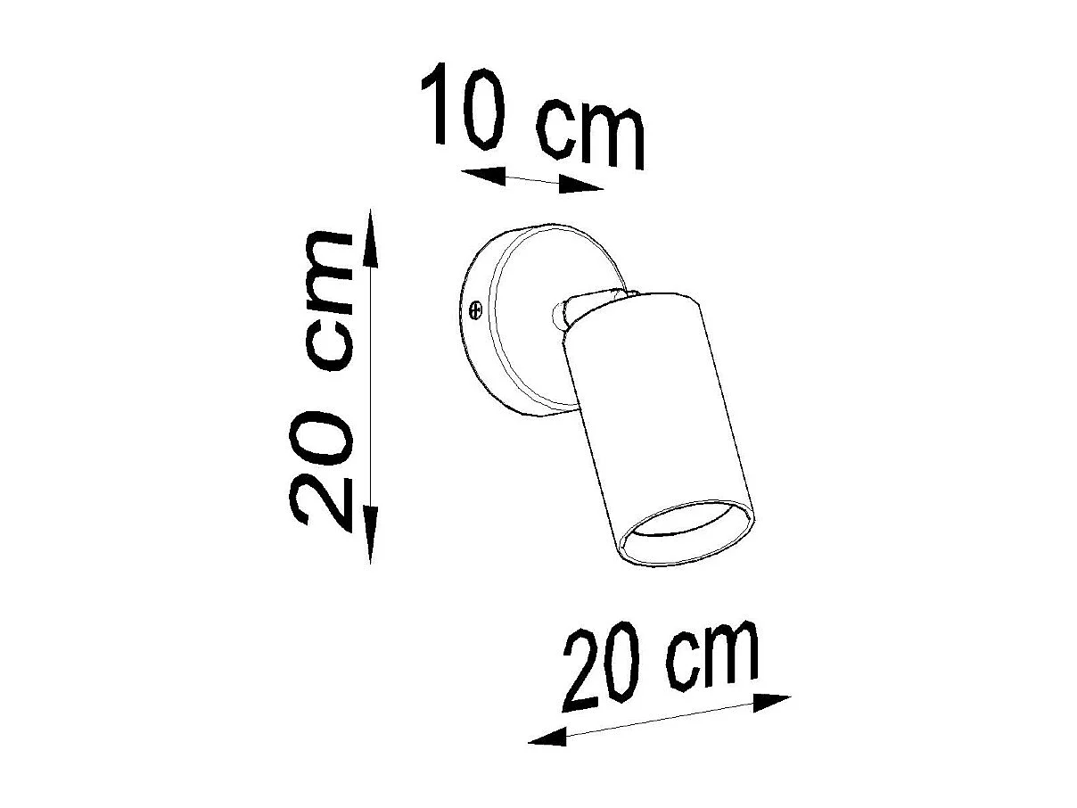 Faretto singolo da parete in legno naturale GU10 Lámpara de pared con un foco de madera natural GU10