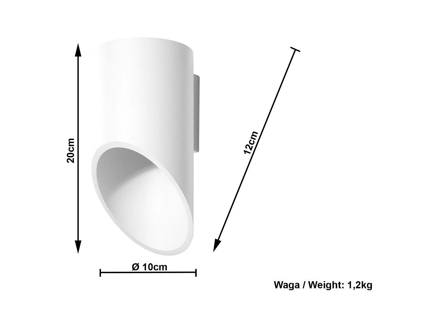 Sollux PENNE 1 Applique Murale Light Up Down Blanc, G9