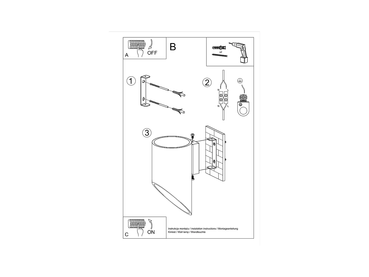 Sollux PENNE 1 Applique Murale Light Up Down Blanc, G9