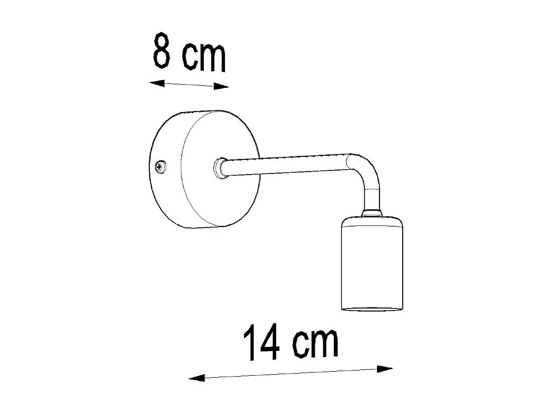 Wandlampen Duomo Zolder Van  - 1 Lichtbronnen - L.8 X H.8 Cm - Zwart