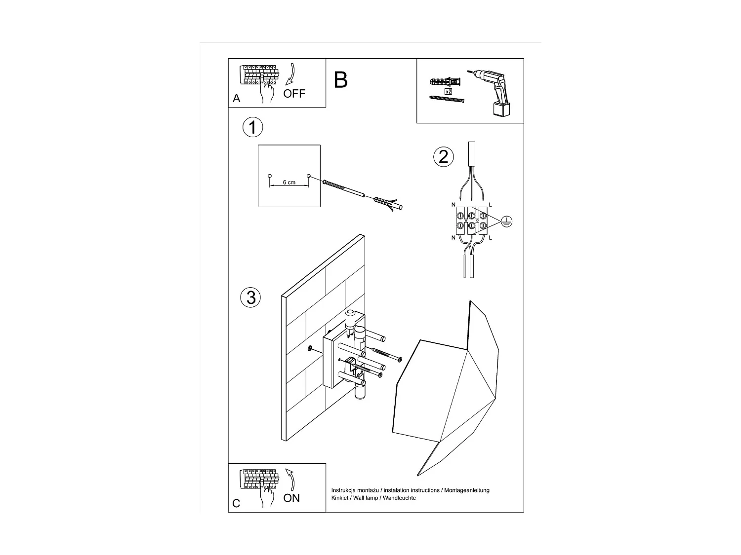 Wandlampen Tre Modern Van  - 2 Lichtbronnen - L.30 X H.8 Cm - Zwart