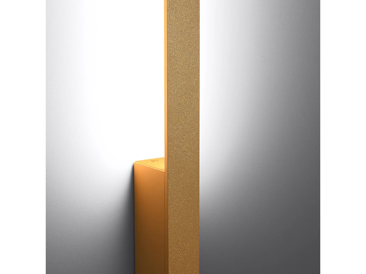 Candeeiros De Parede Sappo Moderno, Alumínio - 1 Lichtbronnen - L.4 X H.120 Cm - Dourado