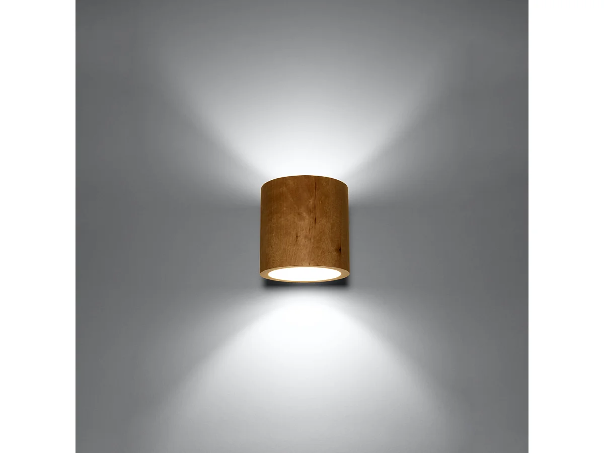 Appliques Orbis Scandinave En Bois - 1 Sources Lumineuses - L.10 X H.10 Cm - Bois Naturel