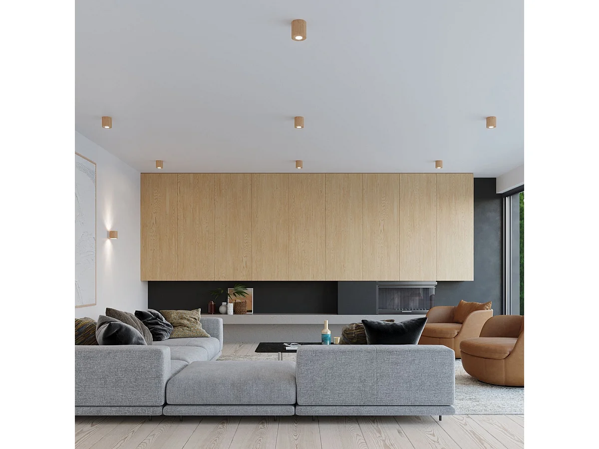 Appliques Orbis Scandinave En Bois - 1 Sources Lumineuses - L.10 X H.10 Cm - Bois Naturel