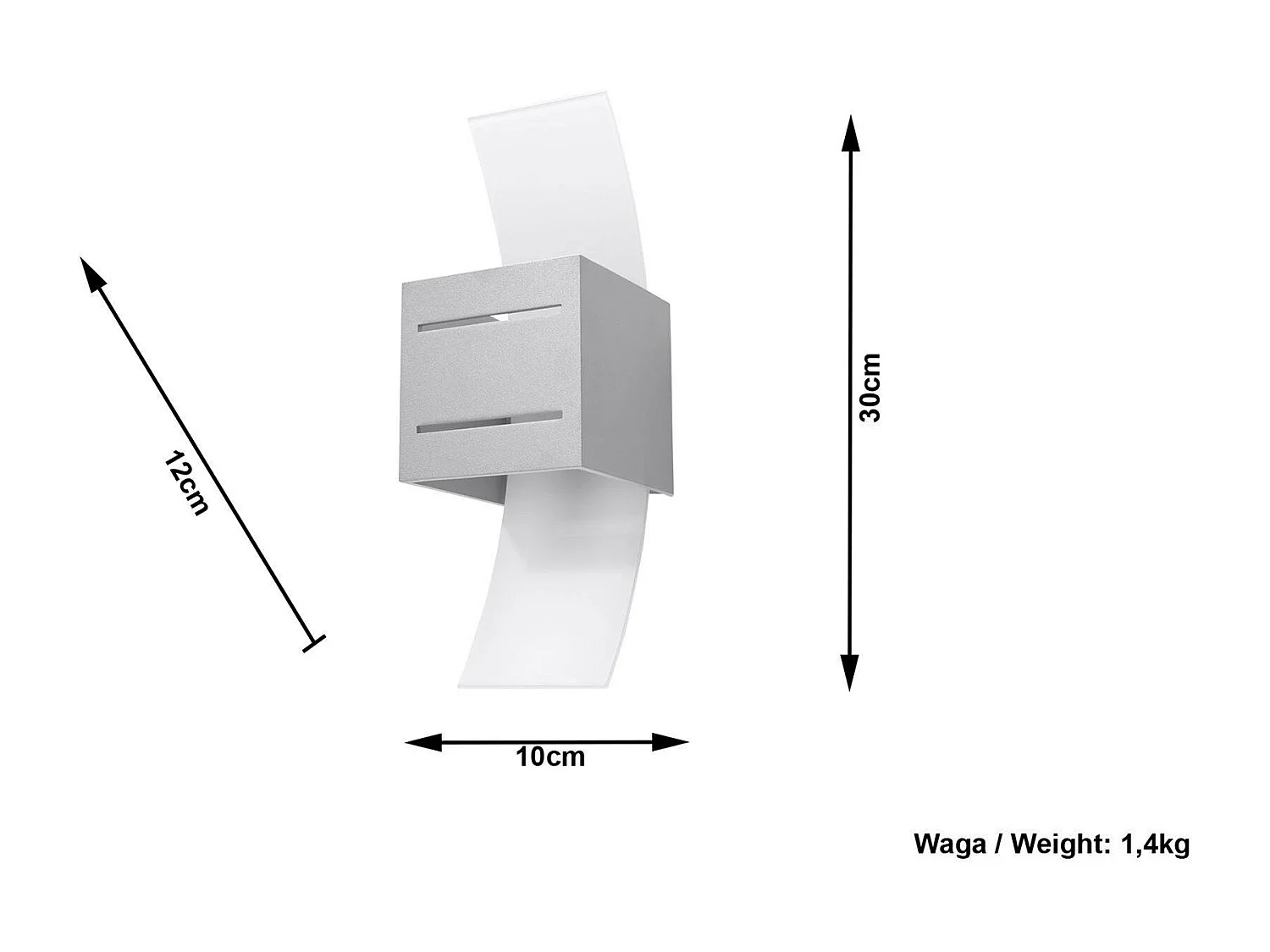 Sollux LORETO - 1 pared de luz gris claro, G9