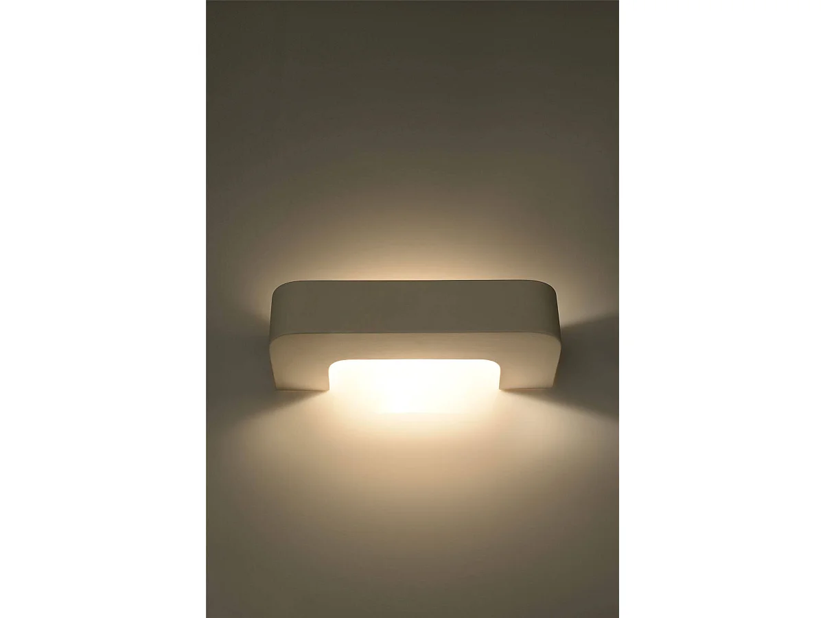 Sollux Applique murale à 1 ampoule en céramique blanche, E27