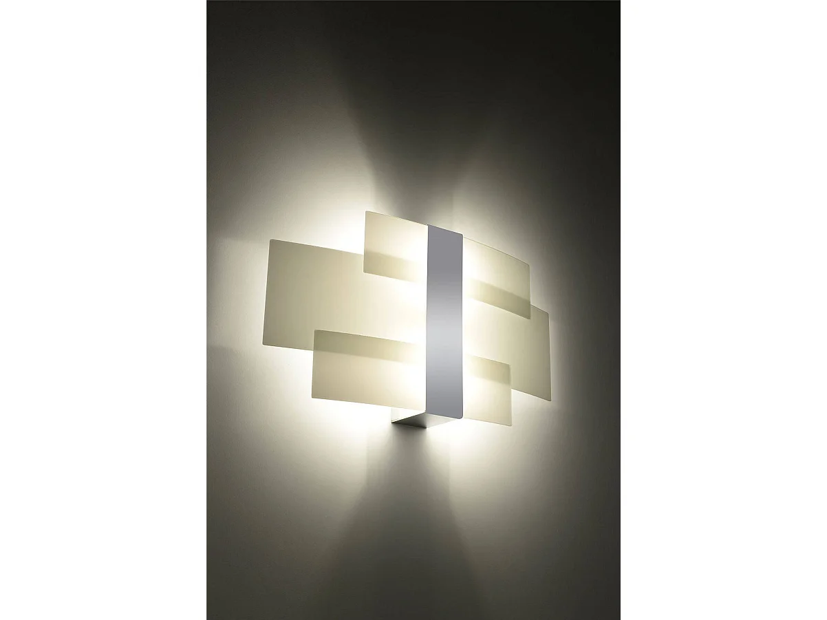 Wandlampen Celia Modern Van  - 2 Lichtbronnen - L.42 X H.23 Cm - Chroom/Wit