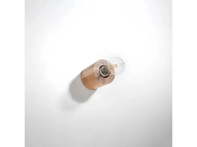 Surface Mounted Round Wall Lamp Natural Wood E27 Runde Aufbau-Wandleuchte Naturholz E27