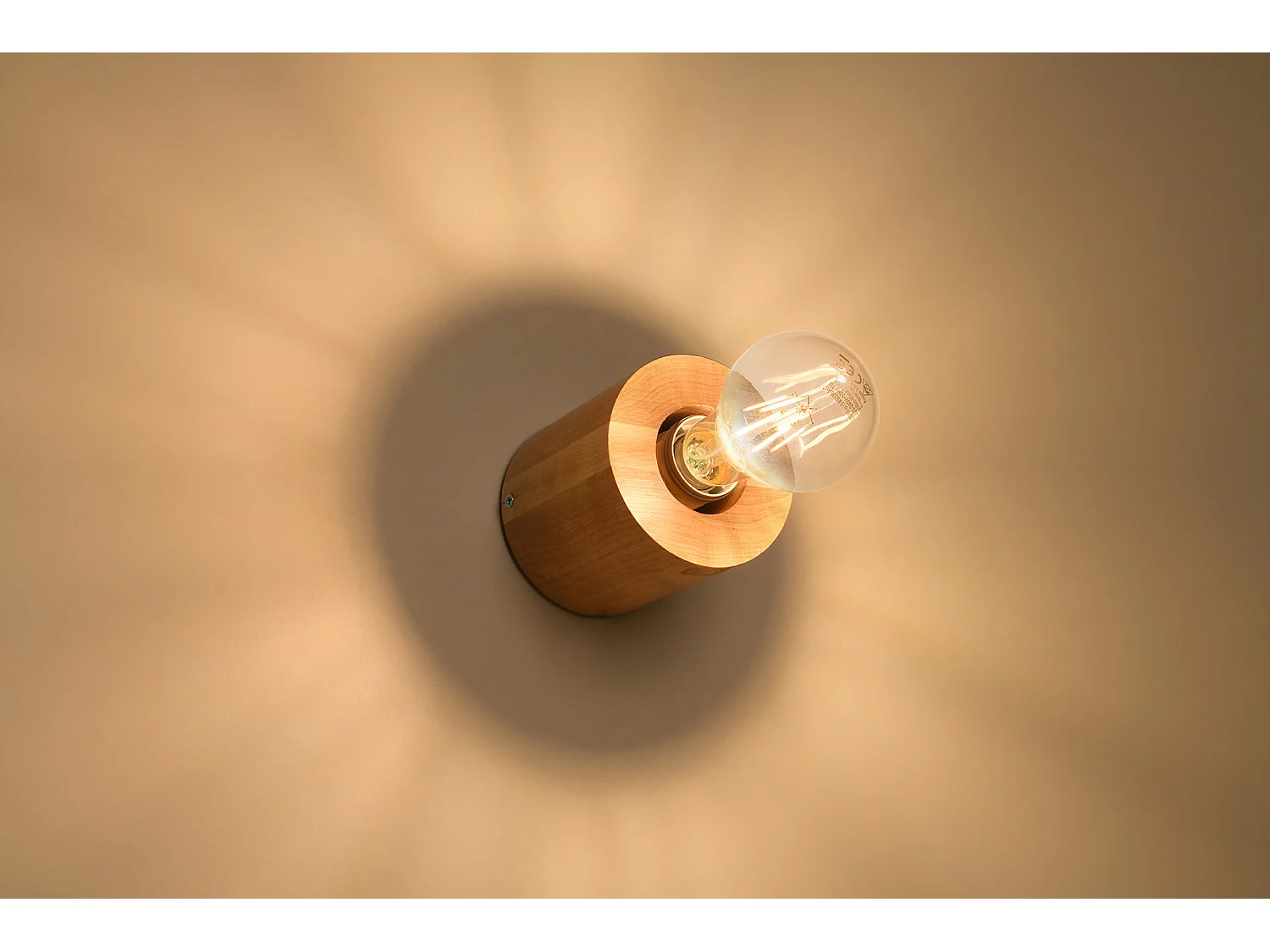 Wandlampen Salgado Scandinavisch Van  - 1 Lichtbronnen - L.10 X H.10 Cm - Natuurlijk Hout