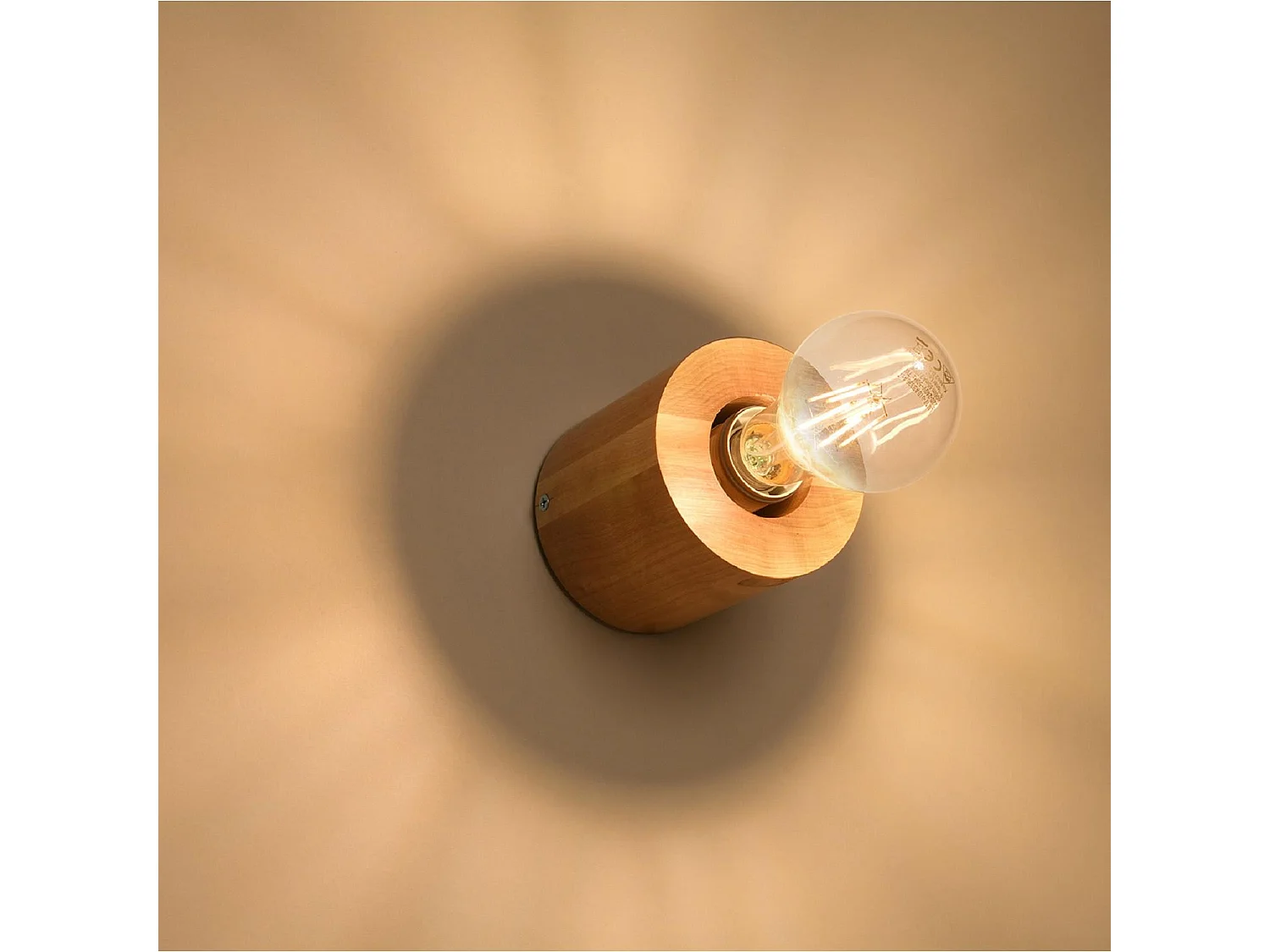 Wandlampen Salgado Scandinavisch Van  - 1 Lichtbronnen - L.10 X H.10 Cm - Natuurlijk Hout