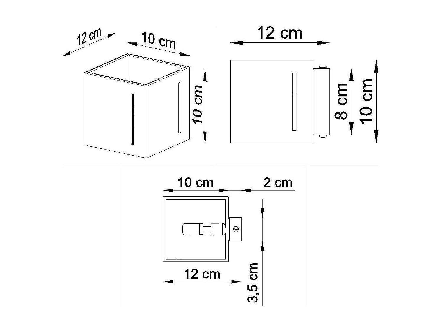 Kinkiety Nowoczesny Pixar, Aluminium - 1 Źródło - L.10 X H.10 Cm - Biały